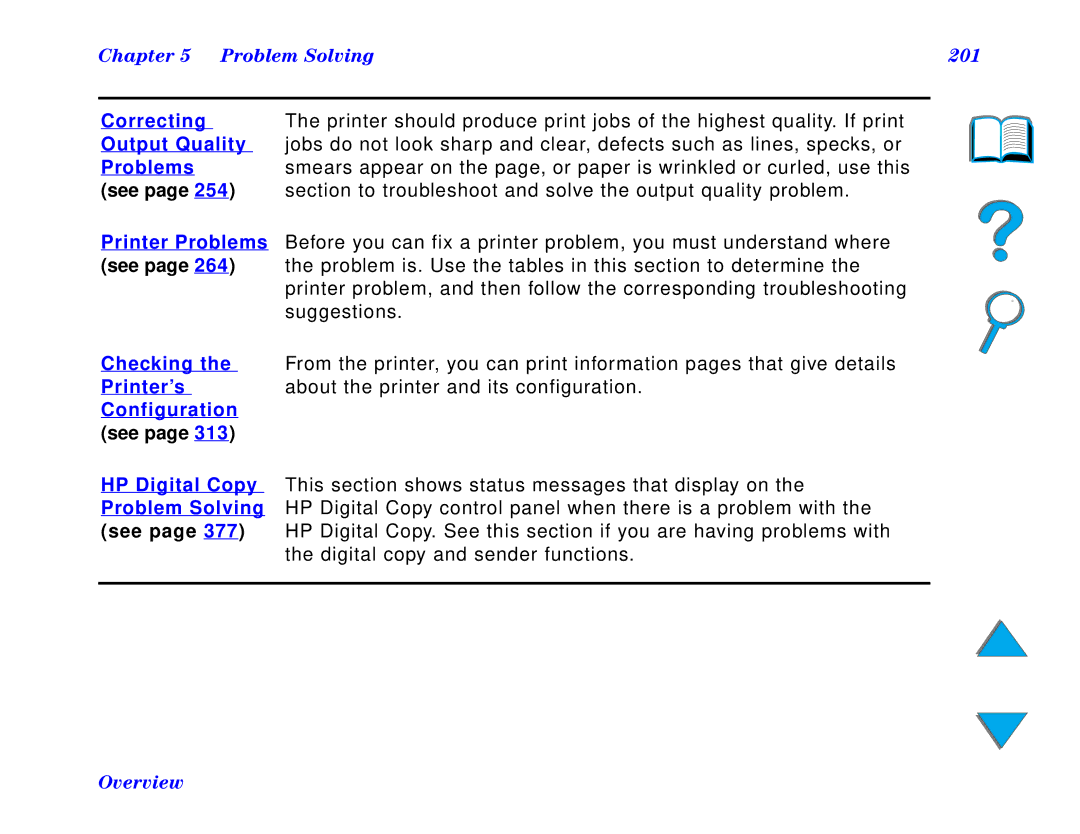 HP and 8150 MFP manual Problem Solving 201, Configuration see HP Digital Copy Problem Solving see 