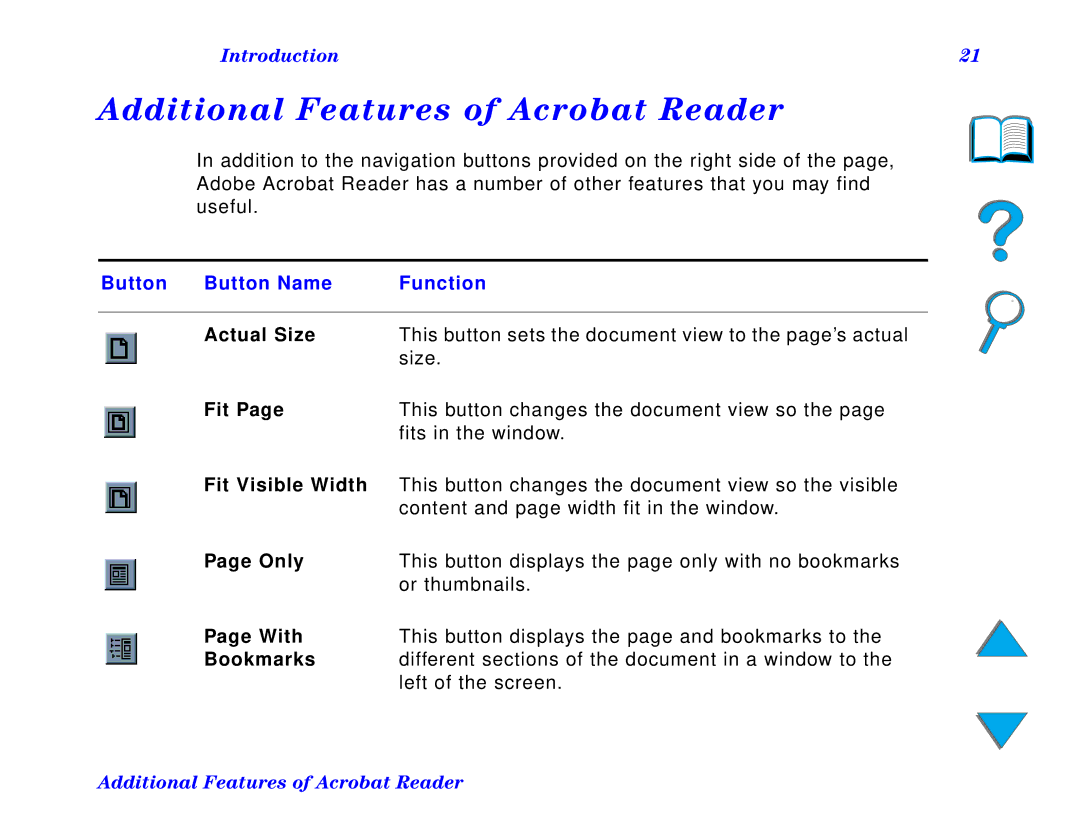 HP and 8150 MFP manual Additional Features of Acrobat Reader 