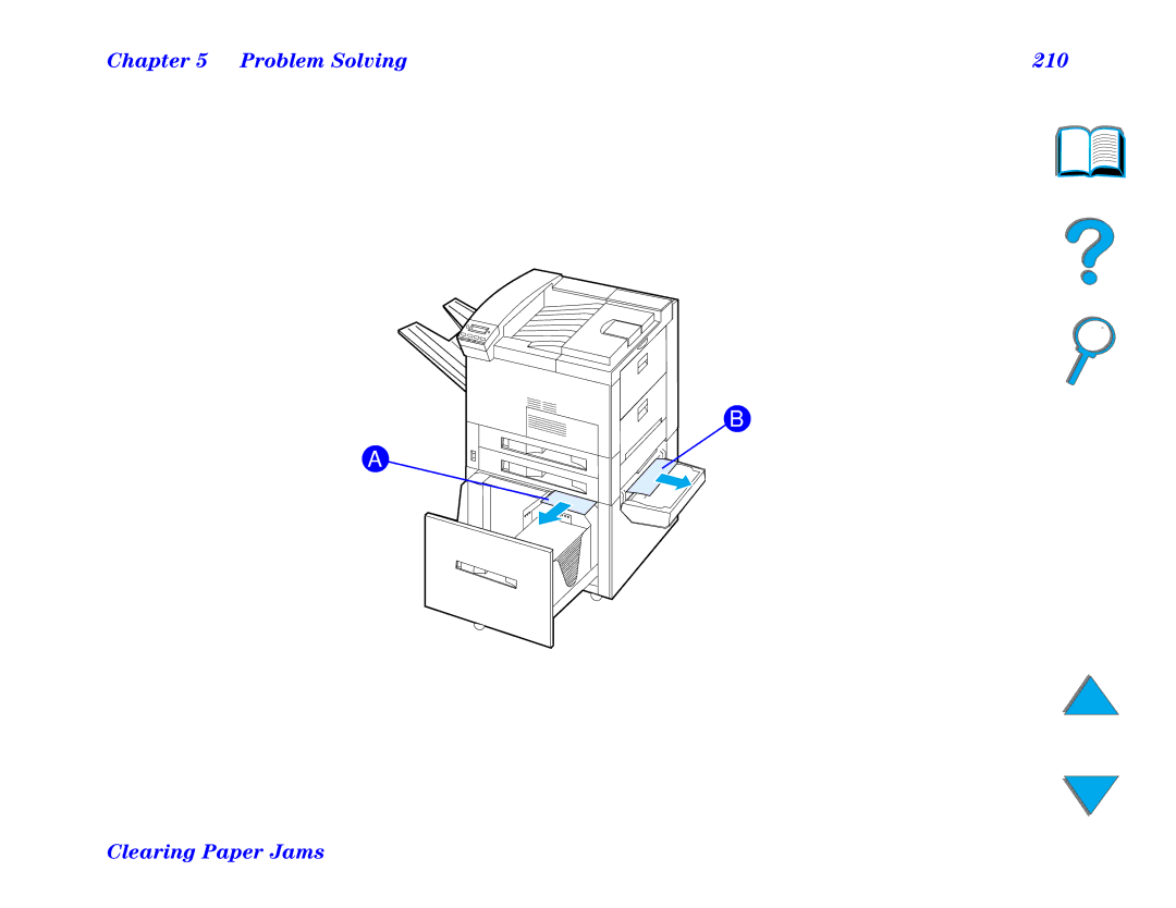 HP and 8150 MFP manual Problem Solving 210 Clearing Paper Jams 