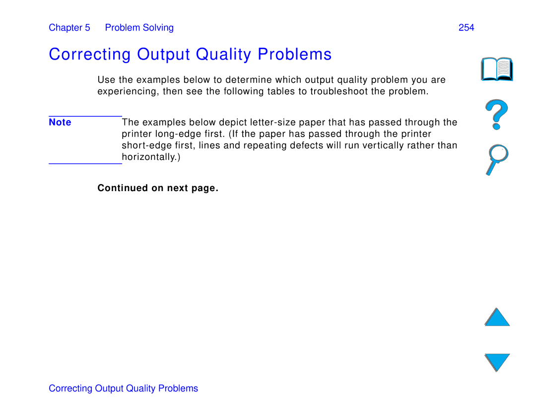 HP and 8150 MFP manual Correcting Output Quality Problems, Problem Solving 254 