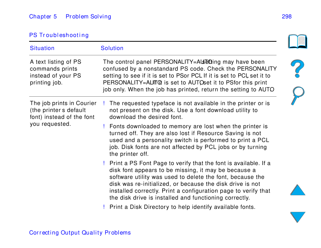 HP and 8150 MFP manual Problem Solving 298 PS Troubleshooting 