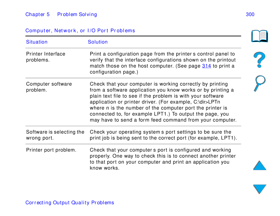 HP and 8150 MFP manual Problem Solving 300 Computer, Network, or I/O Port Problems 