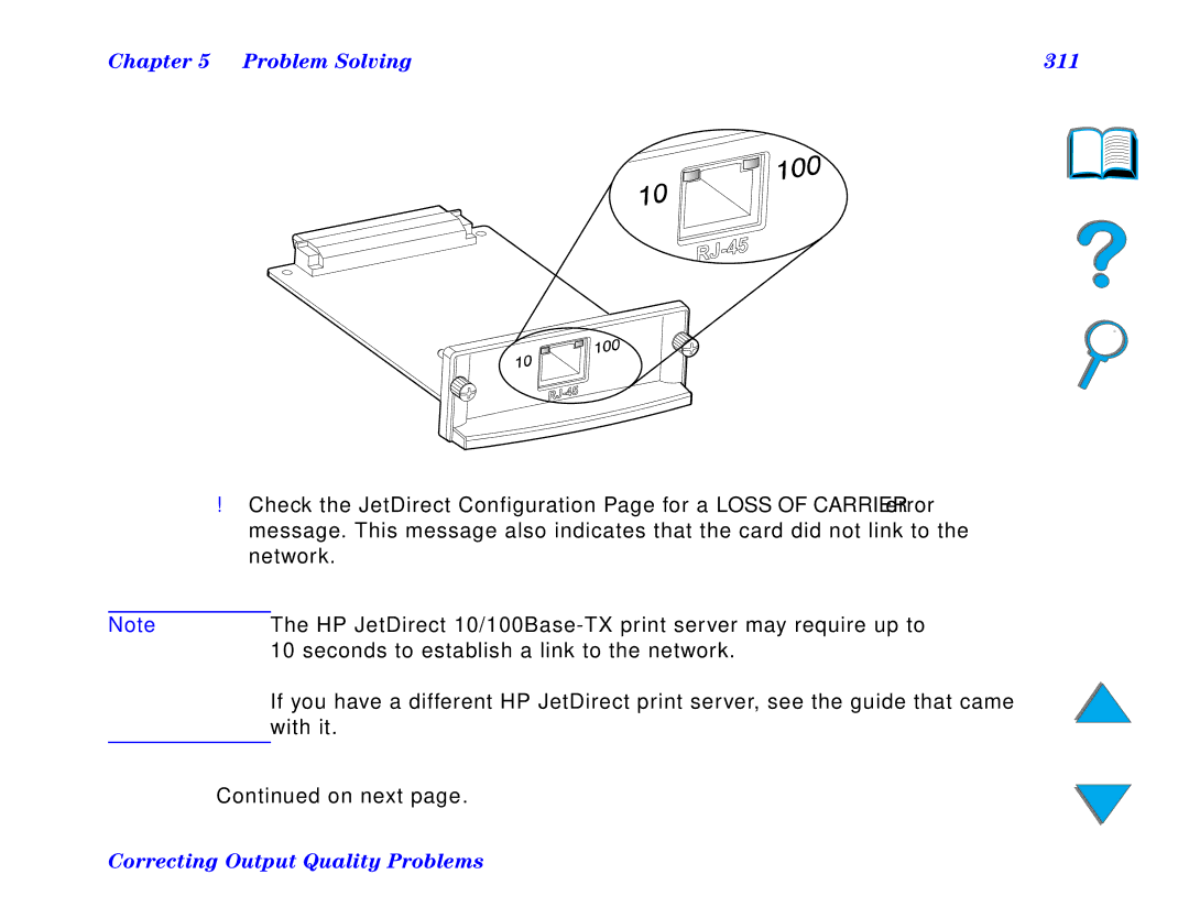 HP and 8150 MFP manual Problem Solving 311 