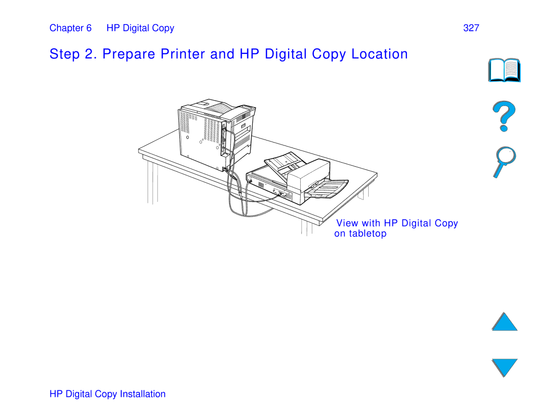 HP and 8150 MFP manual Prepare Printer and HP Digital Copy Location, HP Digital Copy 327 