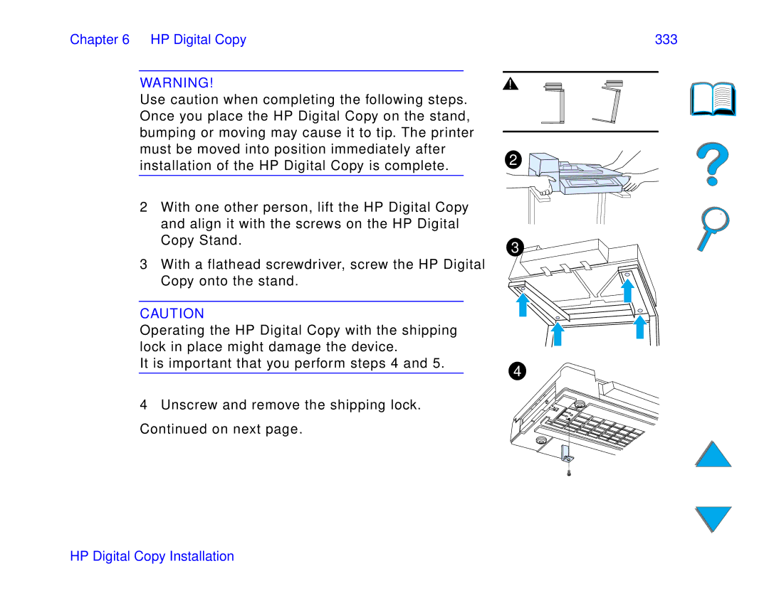 HP and 8150 MFP manual HP Digital Copy Installation 