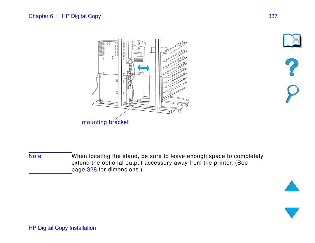 HP and 8150 MFP manual HP Digital Copy 337, Mounting bracket 