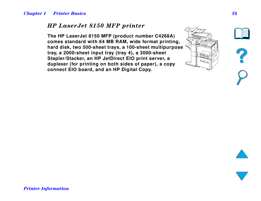 HP and 8150 MFP manual HP LaserJet 8150 MFP printer 