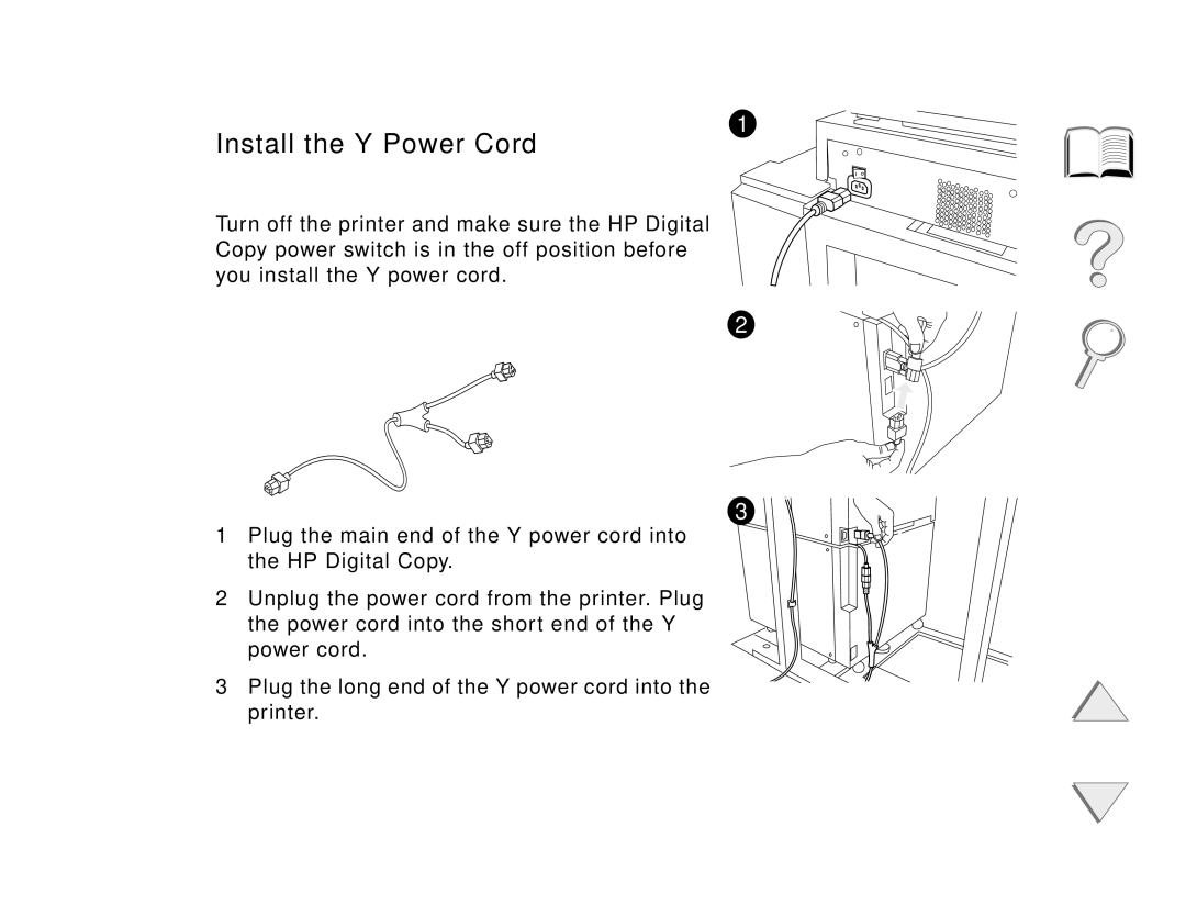 HP and 8150 MFP manual Install the Y Power Cord, HP Digital Copy 341 