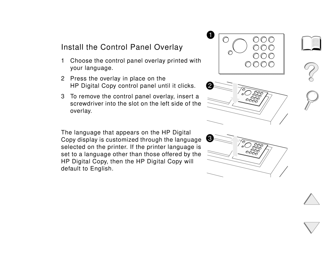 HP and 8150 MFP manual Install the Control Panel Overlay, HP Digital Copy 342 