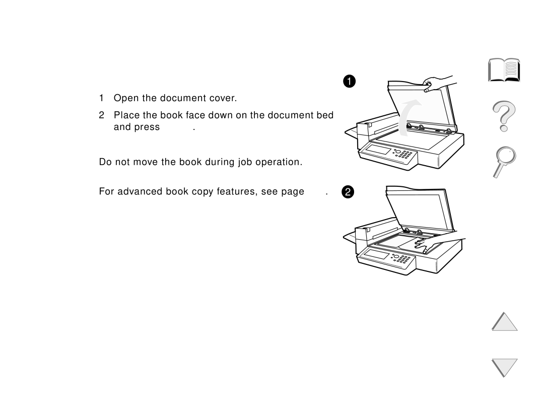 HP and 8150 MFP manual Reading a page from a thick book, HP Digital Copy 368 