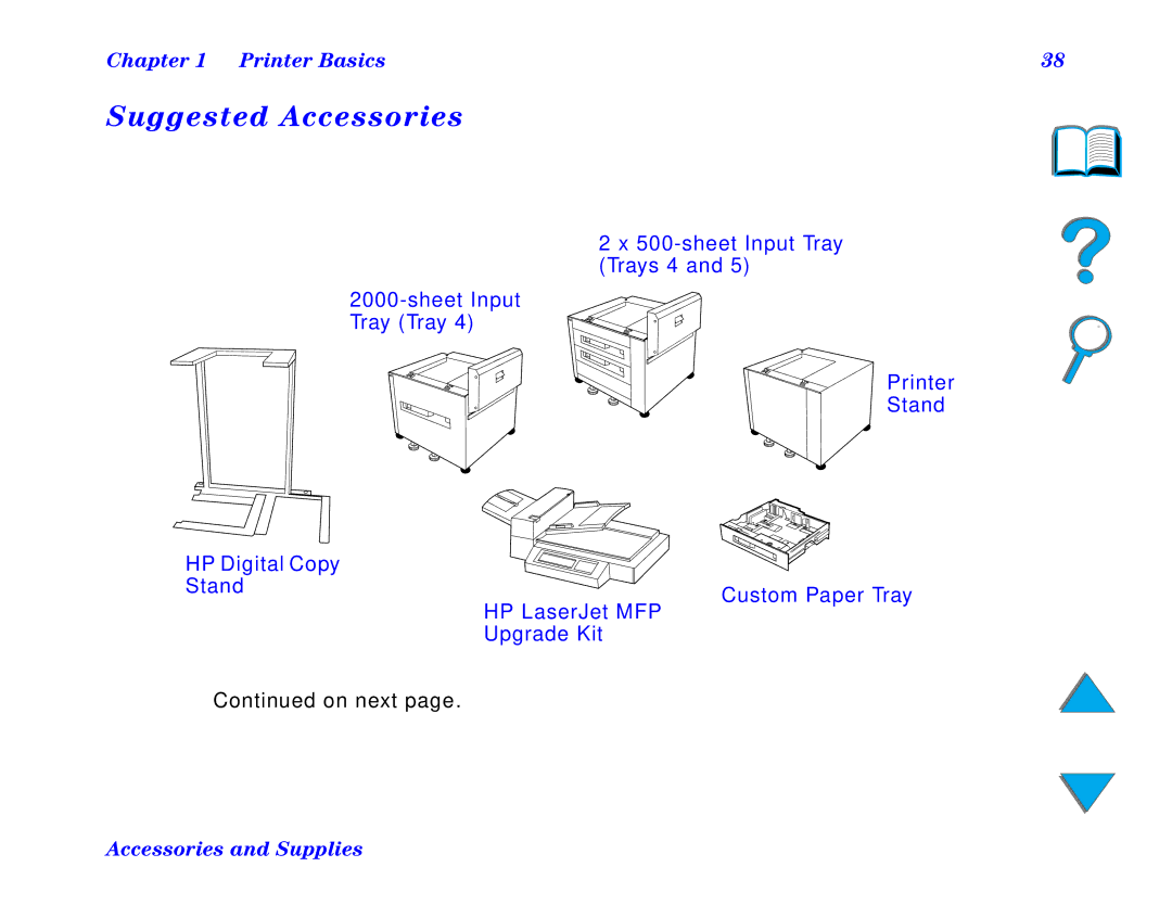 HP and 8150 MFP manual Suggested Accessories, On next 