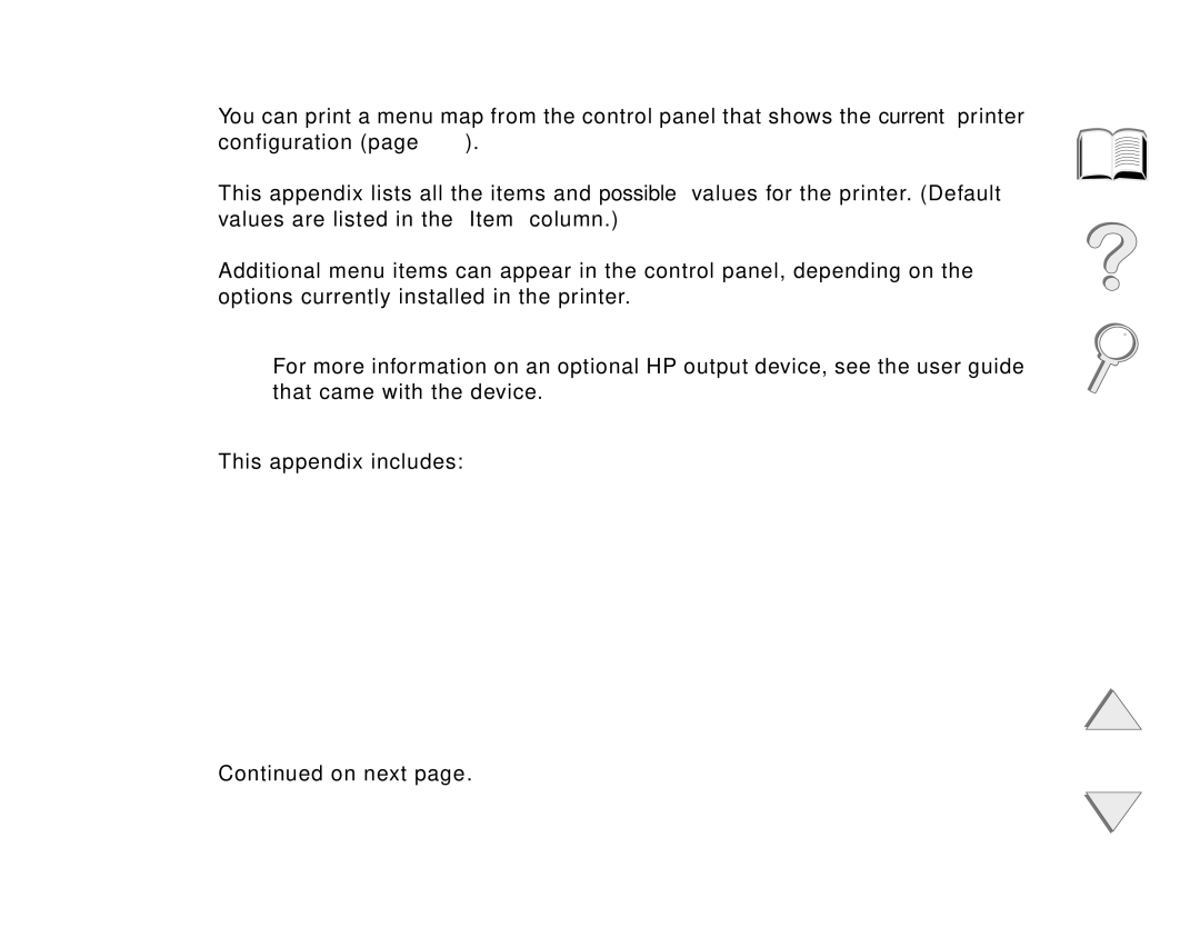 HP and 8150 MFP manual Appendix B Control Panel Menus 421 