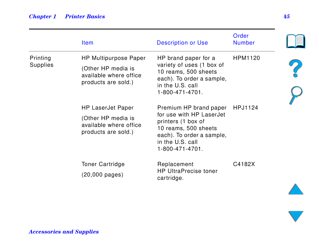 HP and 8150 MFP manual Printing, Supplies 