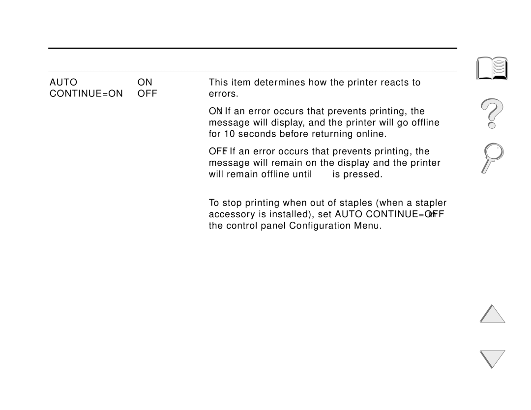 HP and 8150 MFP manual 450, Continue=On Off 