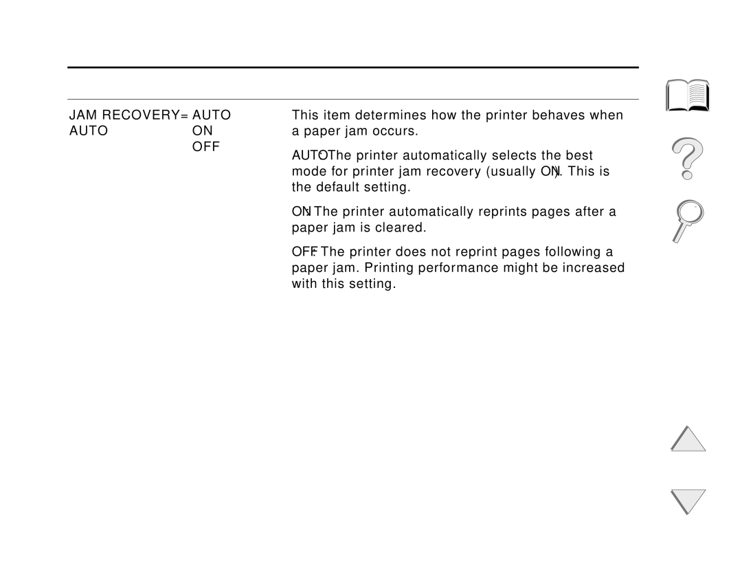 HP and 8150 MFP manual 453, JAM RECOVERY= Auto 