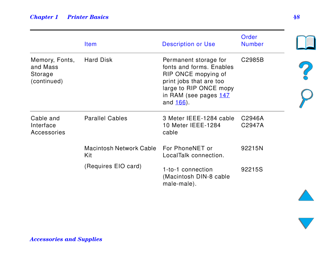 HP and 8150 MFP manual Cable, Interface, Accessories 