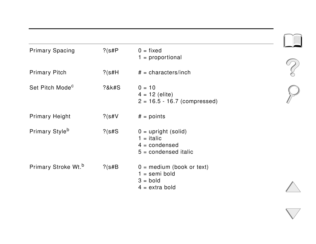 HP and 8150 MFP manual Primary Spacing 