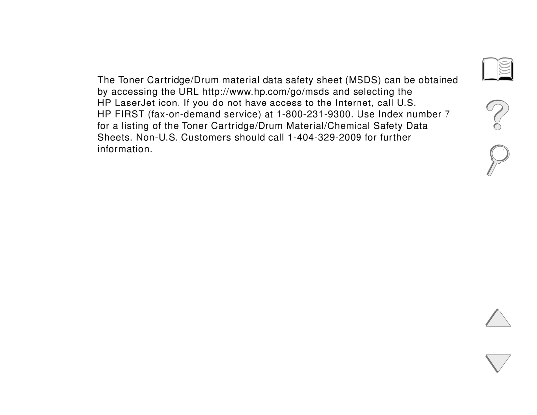 HP and 8150 MFP manual Material Safety Data Sheet, Appendix E Regulatory Information 502 