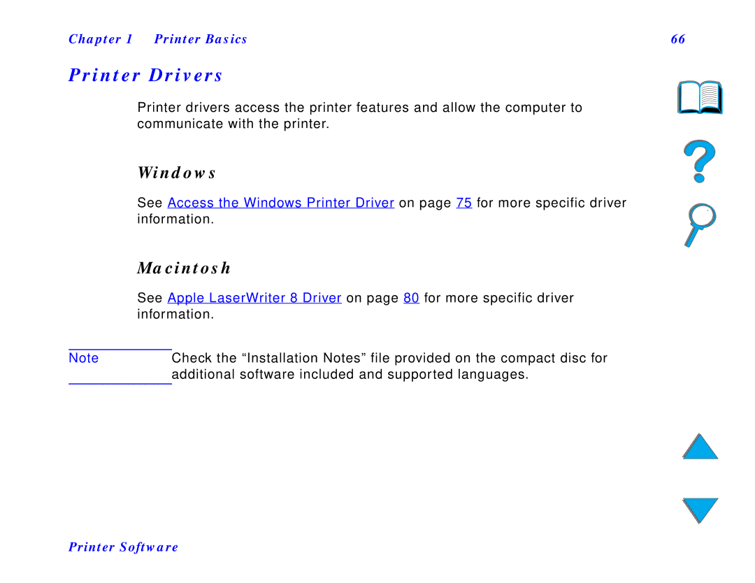 HP and 8150 MFP manual Printer Drivers, Windows, Macintosh 