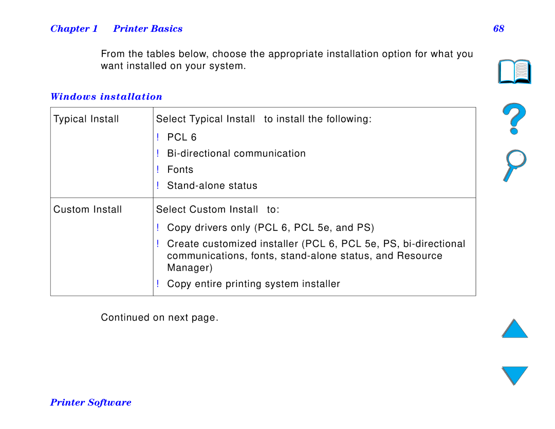 HP and 8150 MFP manual Windows installation, Typical Install, Custom Install Select Custom Install to 