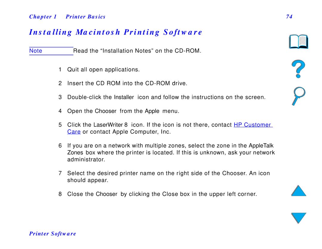 HP and 8150 MFP manual Installing Macintosh Printing Software 