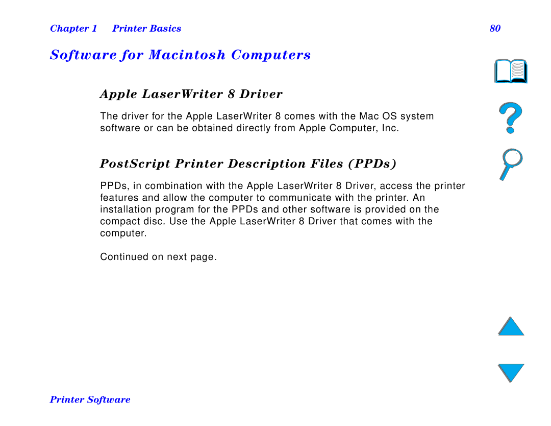 HP and 8150 MFP Software for Macintosh Computers, Apple LaserWriter 8 Driver, PostScript Printer Description Files PPDs 