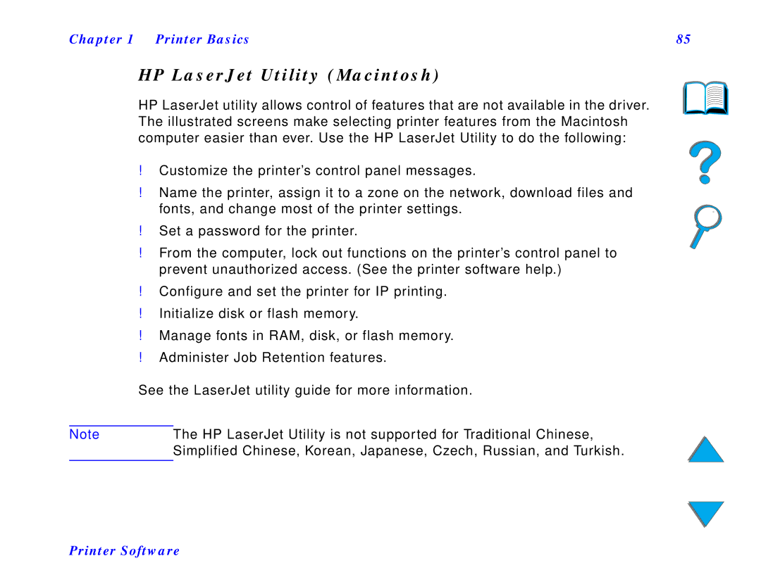 HP and 8150 MFP manual HP LaserJet Utility Macintosh 