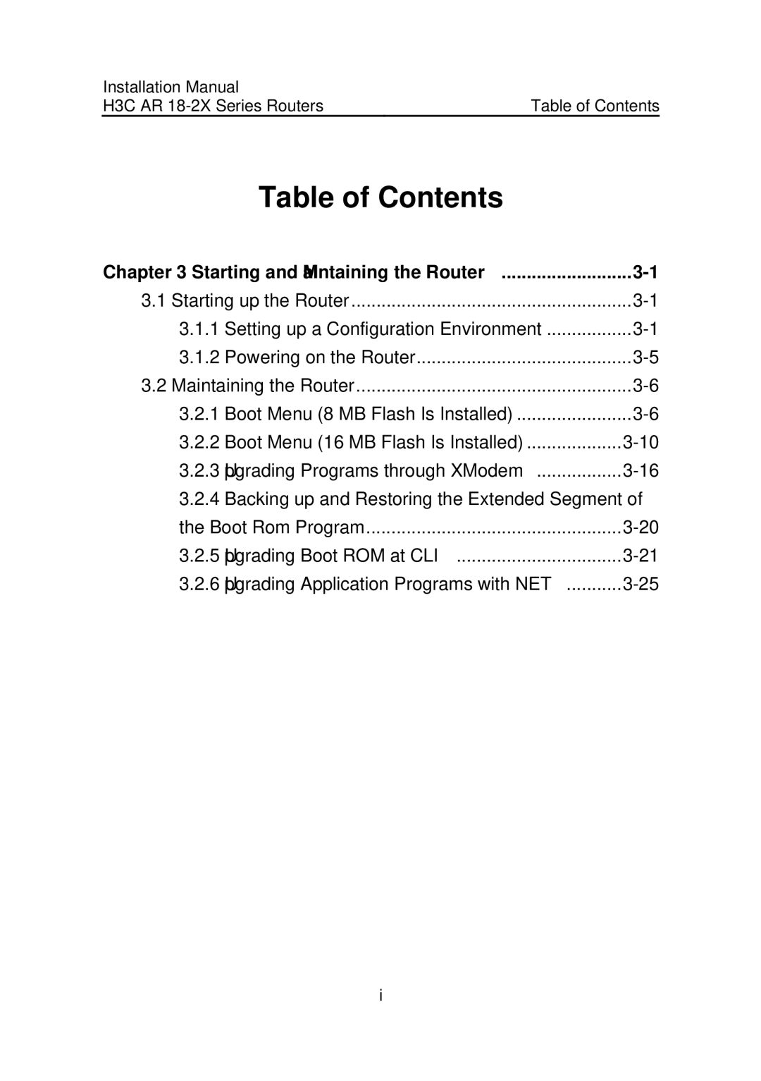 HP AR 18 Router manual Starting up the Router 