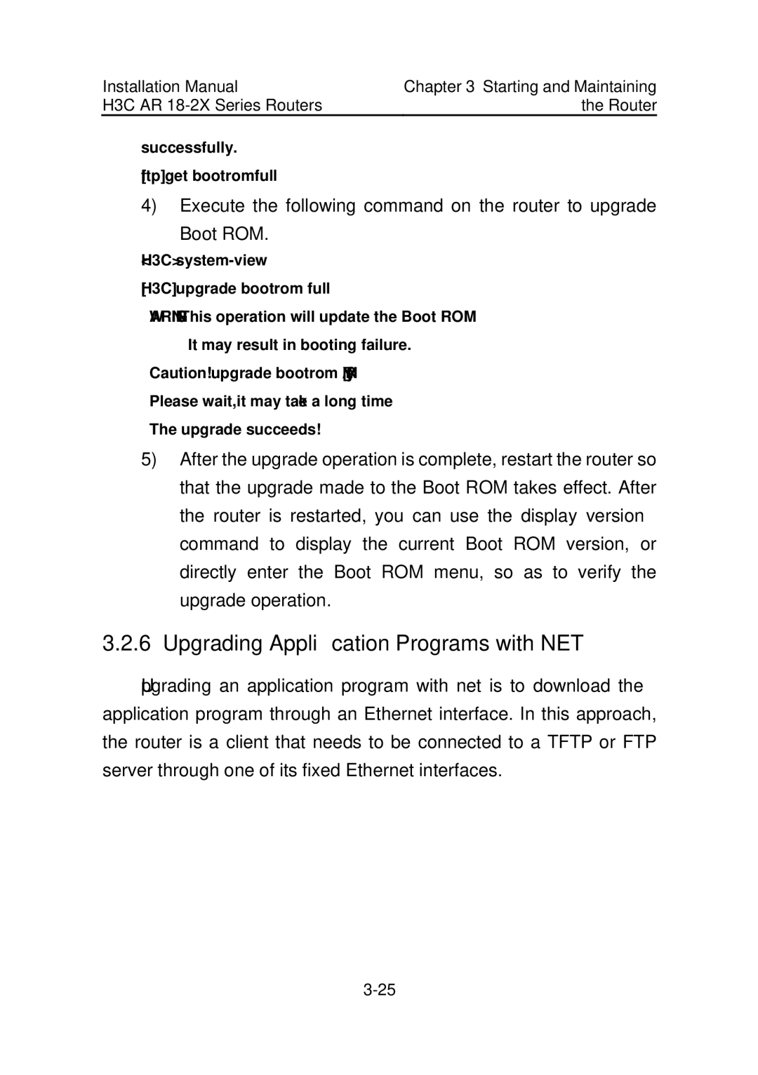 HP AR 18 Router manual Upgrading Application Programs with NET 