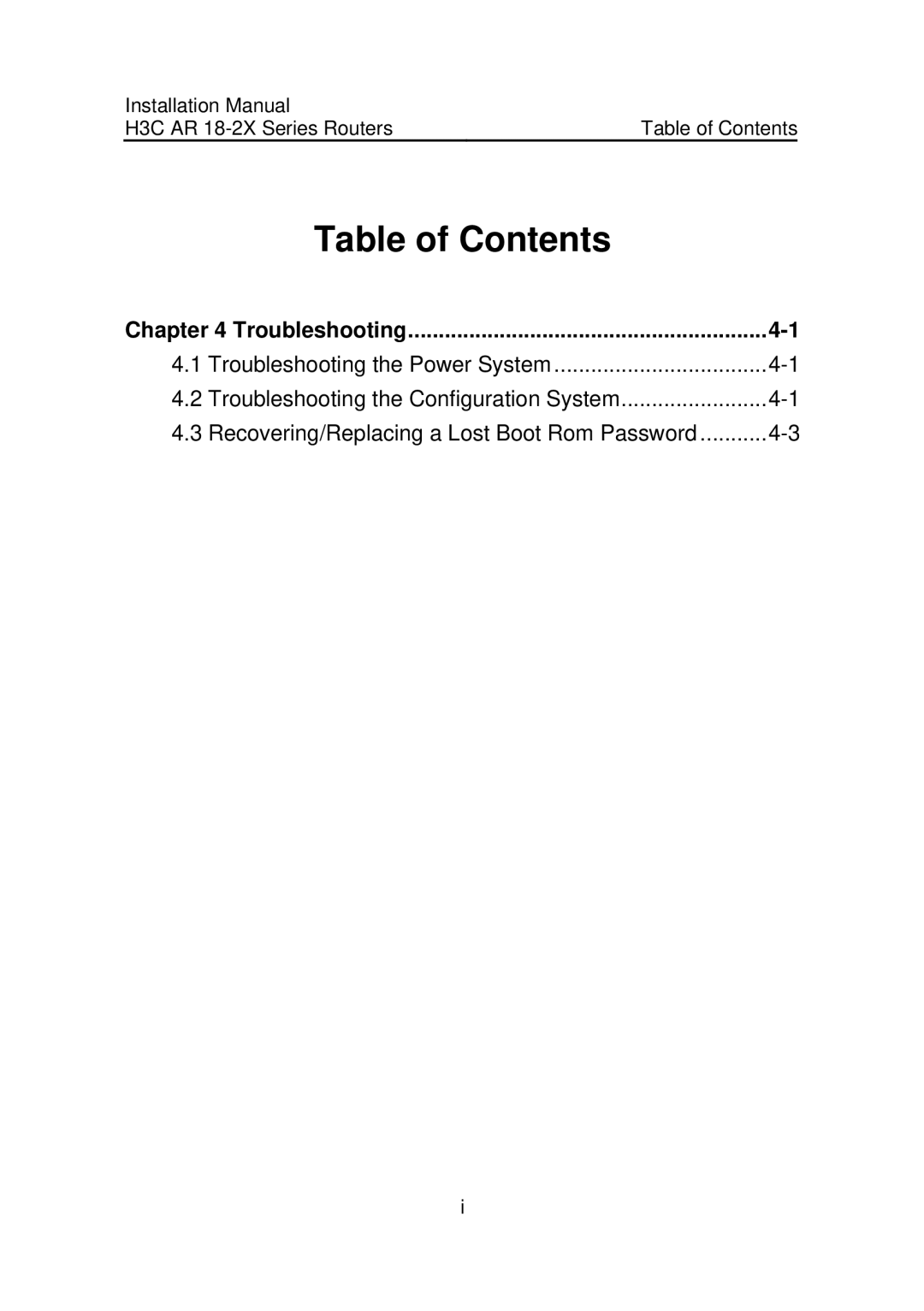 HP AR 18 Router manual Troubleshooting 