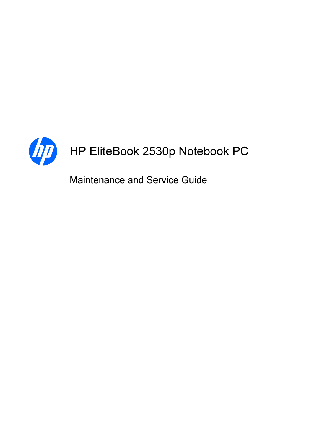 HP NH303EPABA, AS322USABA, NG879UPABA manual HP EliteBook 2530p Notebook PC 