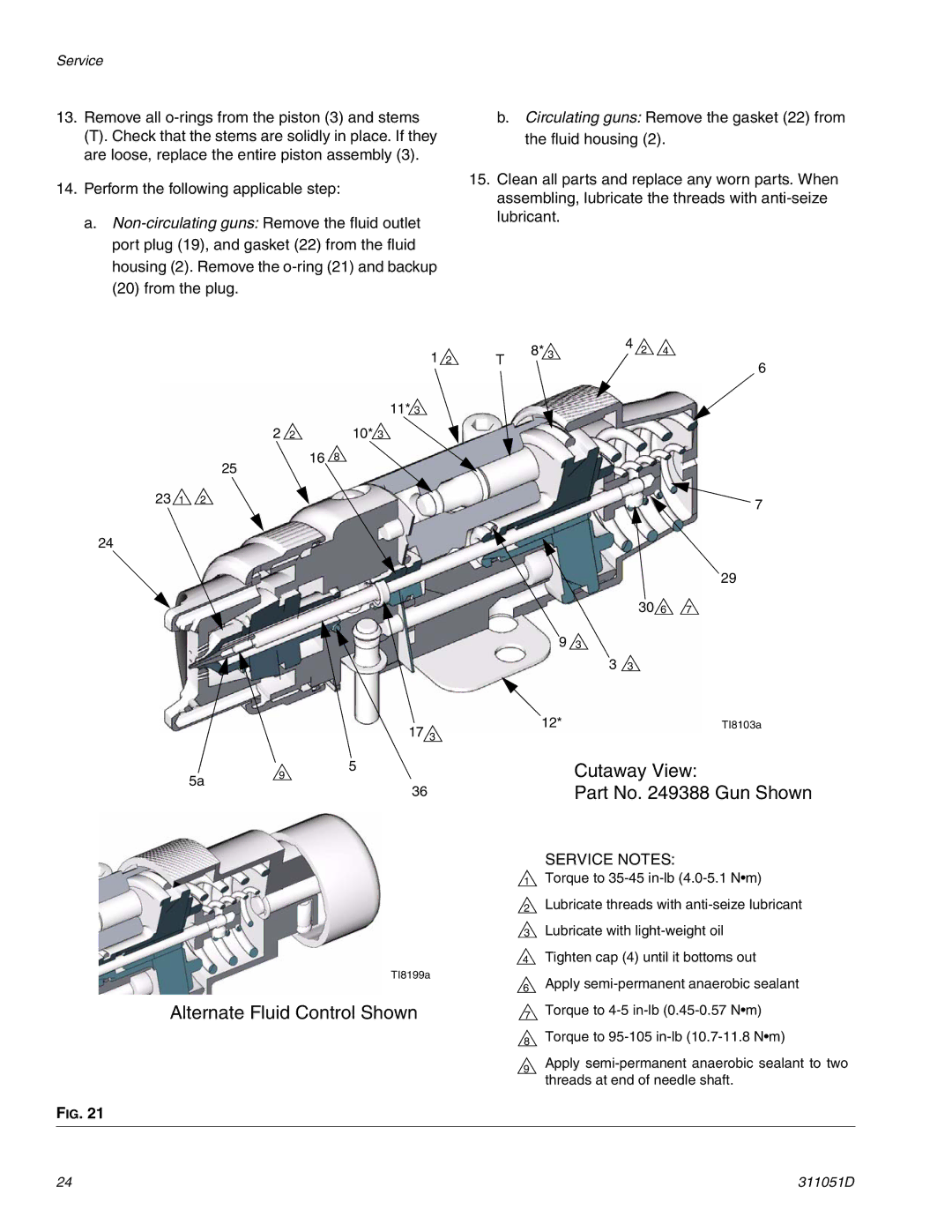 HP AUTOMATIC XT SPAY GUNS 311051D manual Alternate Fluid Control Shown 