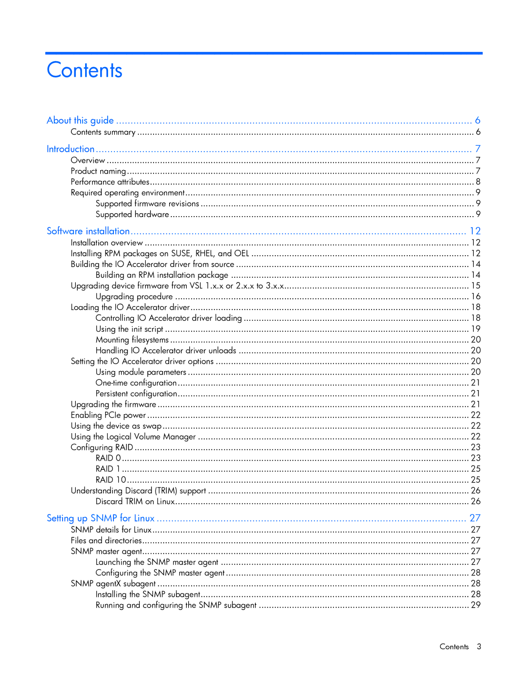 HP B- Accelerators Linux manual Contents 