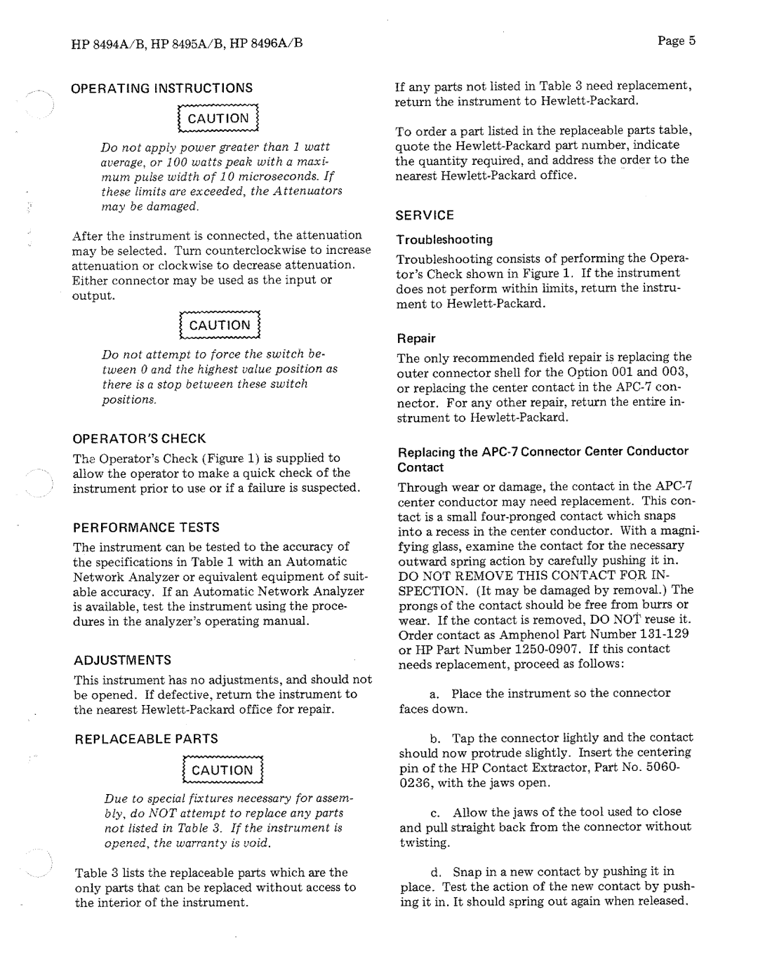 HP 8495A, B, 8496A, 8494A manual 