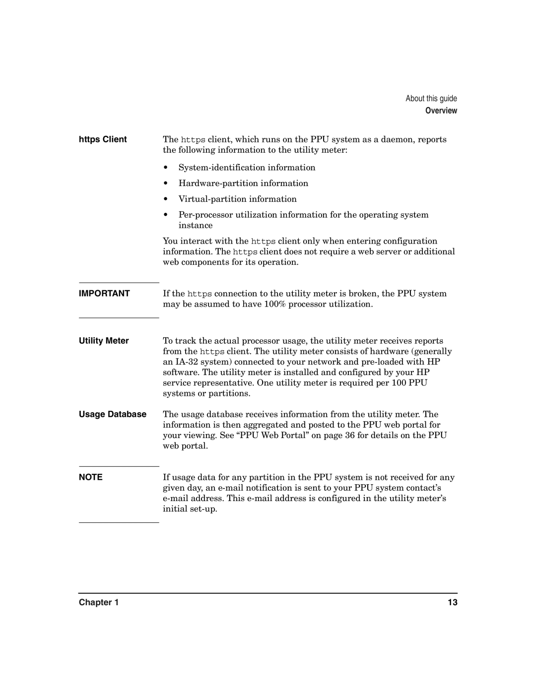 HP B.06.X manual Https Client Utility Meter Usage Database 