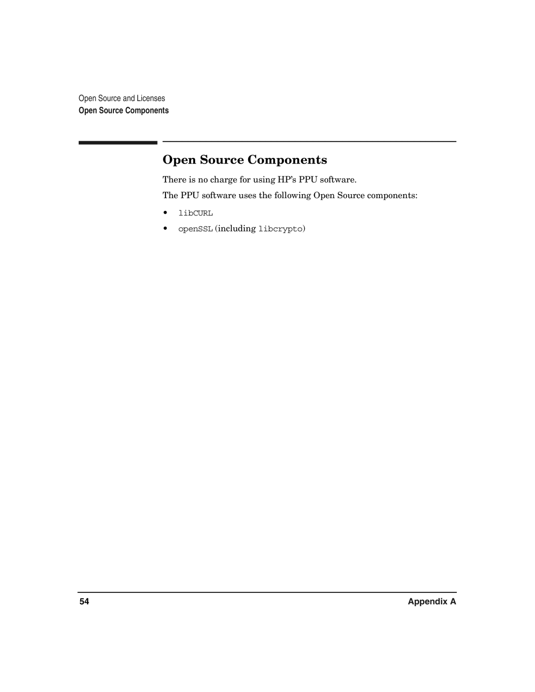 HP B.06.X manual Open Source Components 