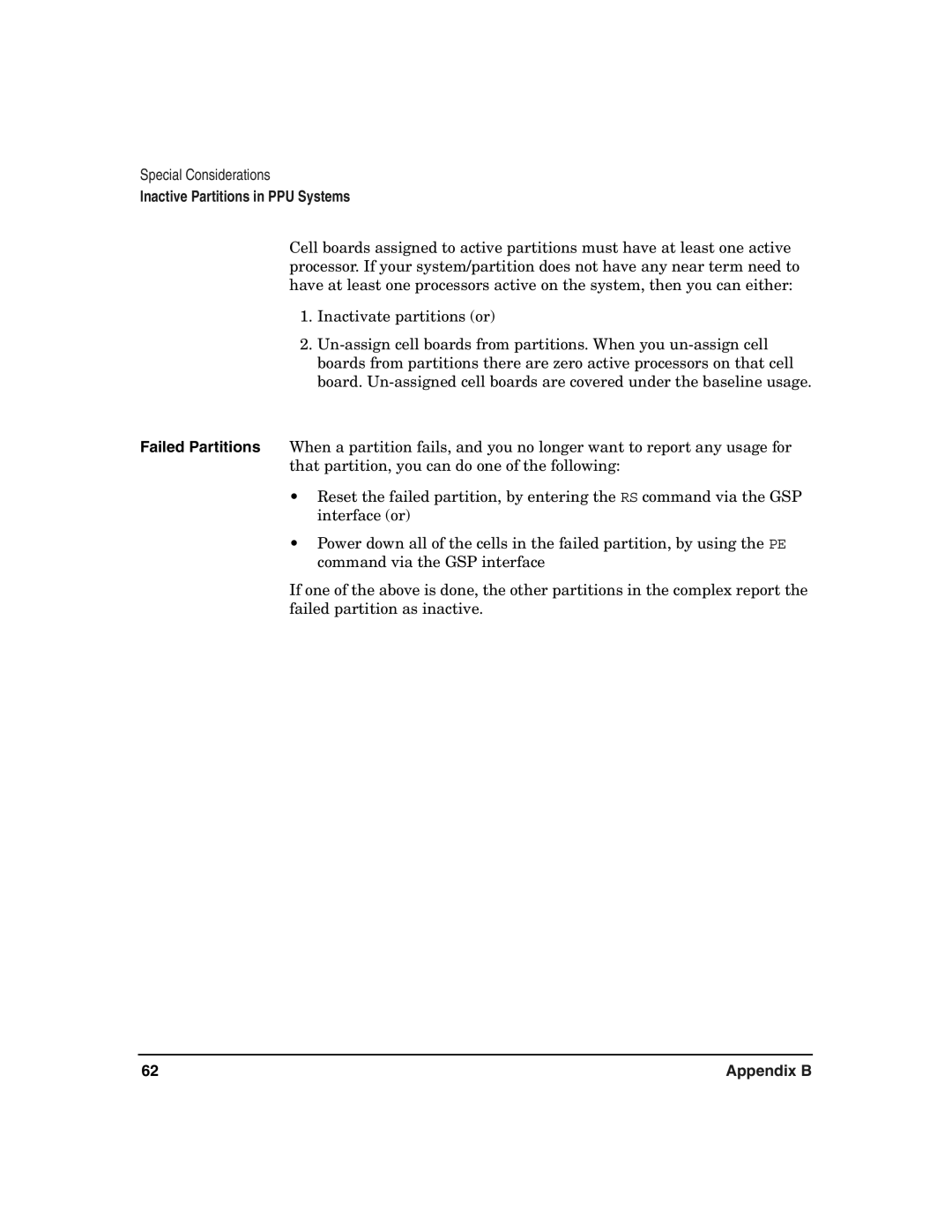 HP B.06.X manual Inactive Partitions in PPU Systems 