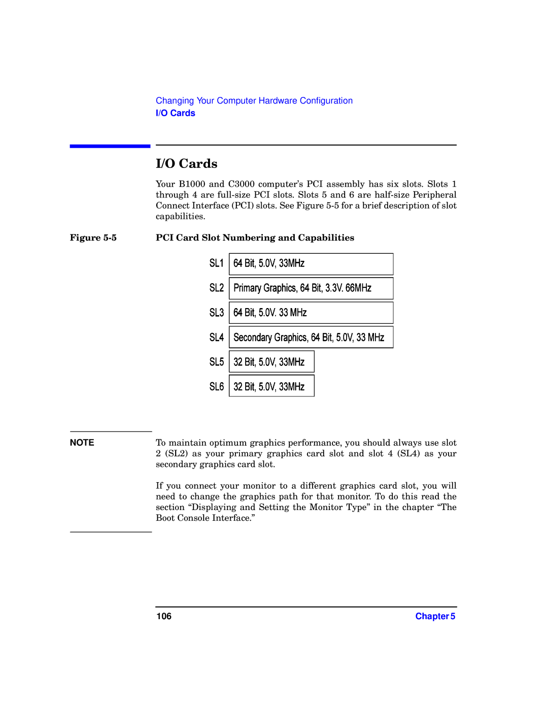 HP b1000 manual Cards, PCI Card Slot Numbering and Capabilities 