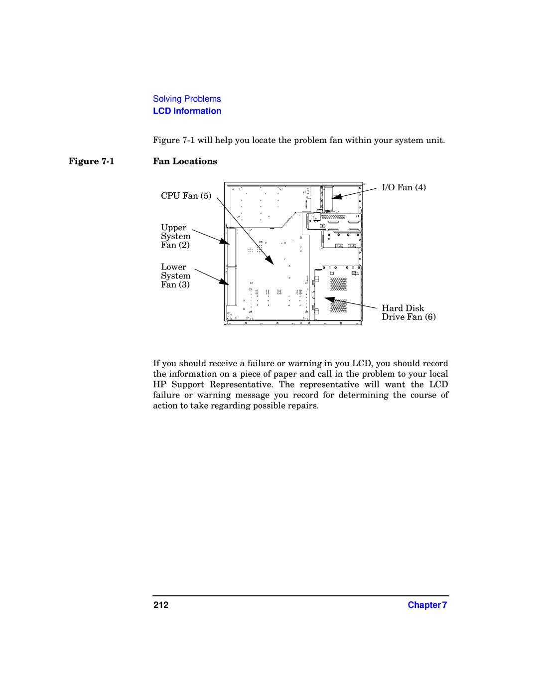 HP b1000 manual Will help you locate the problem fan within your system unit, Fan Locations 