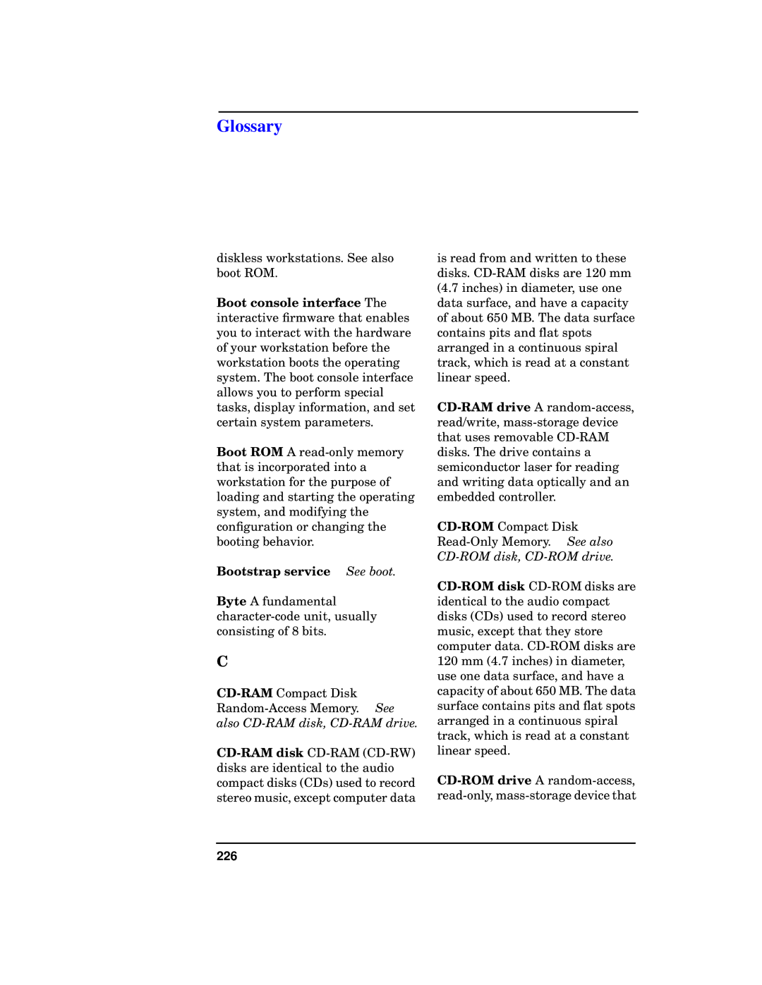 HP b1000 manual Glossary, Bootstrap service See boot 