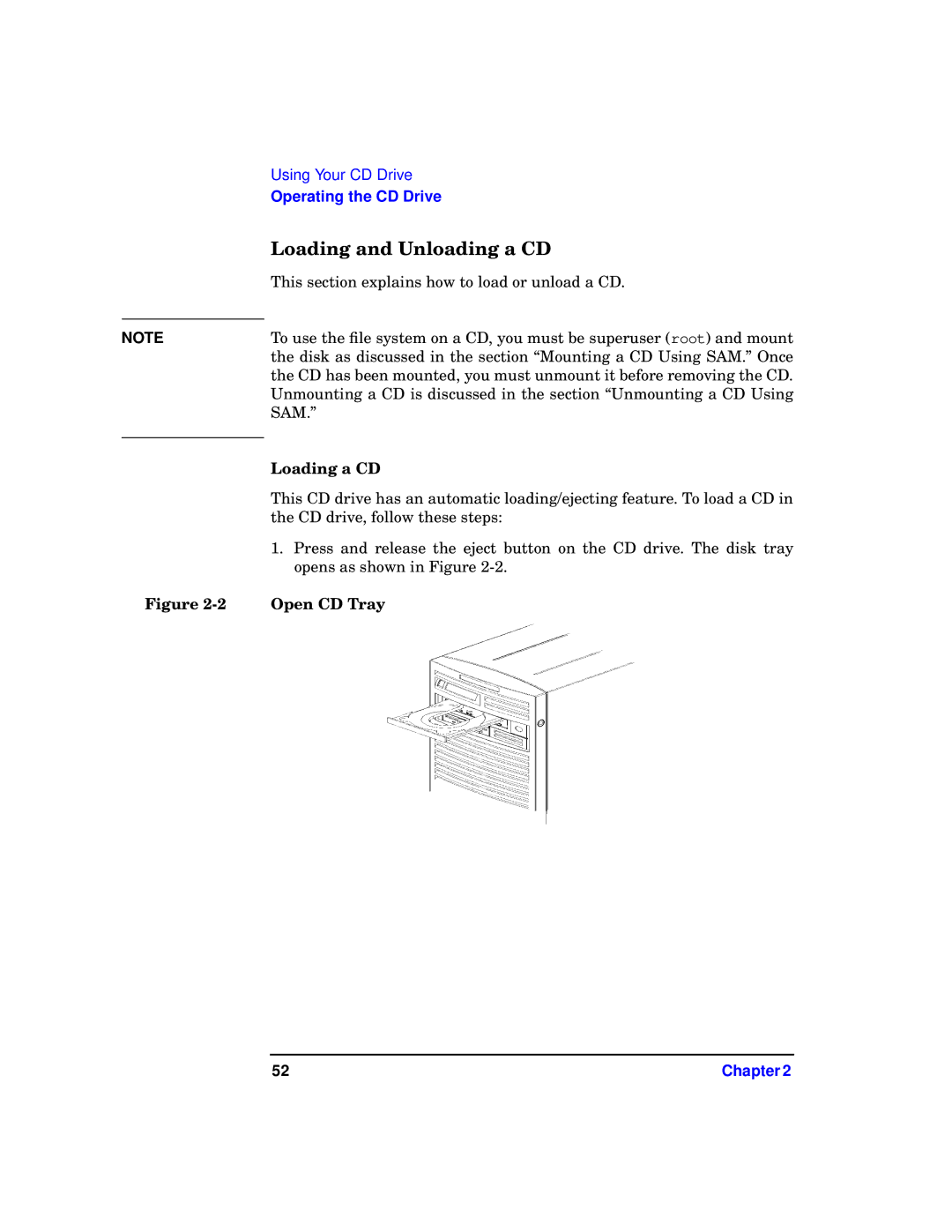 HP b1000 manual Loading and Unloading a CD, Loading a CD, Open CD Tray 