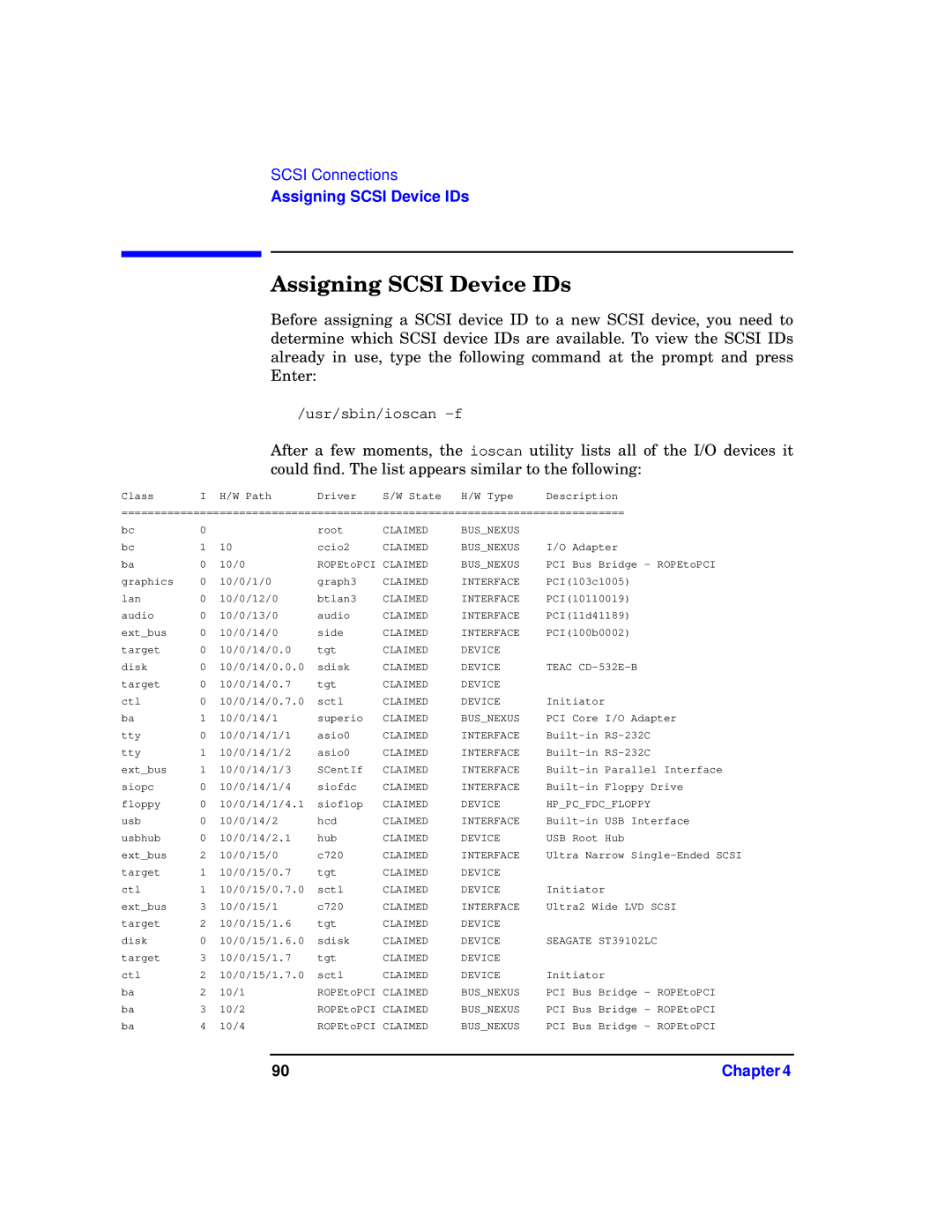 HP b1000 manual Assigning Scsi Device IDs 