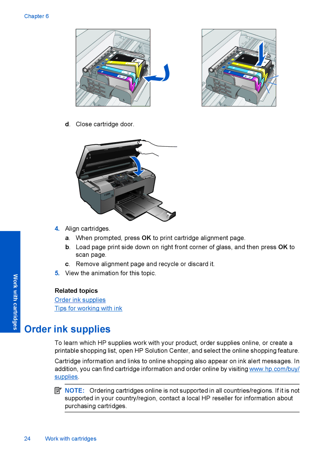 HP B110a, B110b, B110c, B110d, B110e manual Order ink supplies 