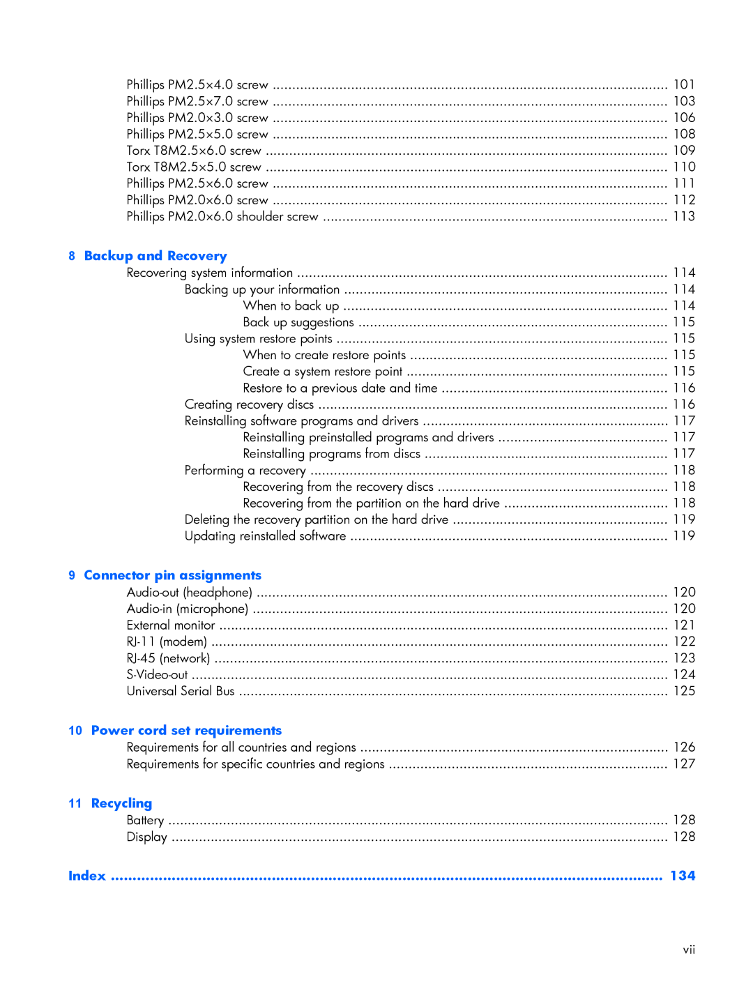 HP B1244TU, B1201VU, B1203VU, B1200, B1205VU, B1204VU, B1298TU, B1250TU, B1245TU, B1237TU, B1241TU, B1227TU, B1228TU manual Recycling 