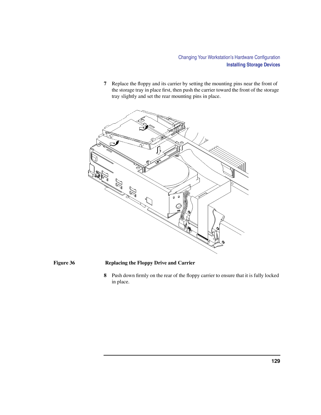 HP B180L, B132L, B160L manual Replacing the Floppy Drive and Carrier 