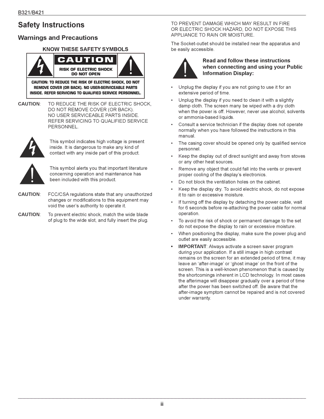 HP B321 31.5-inch manual Safety Instructions, Know These Safety Symbols 