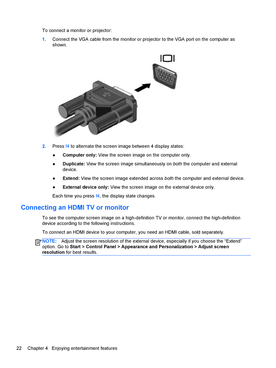 HP B5F63UAR#ABA manual Connecting an Hdmi TV or monitor 