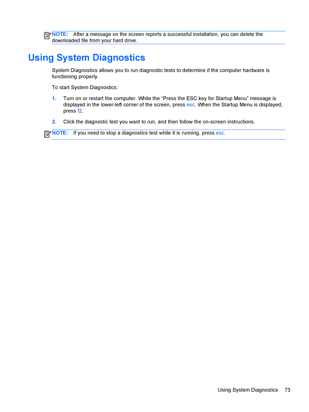 HP dv7-7135us, B5R45UA manual Using System Diagnostics 