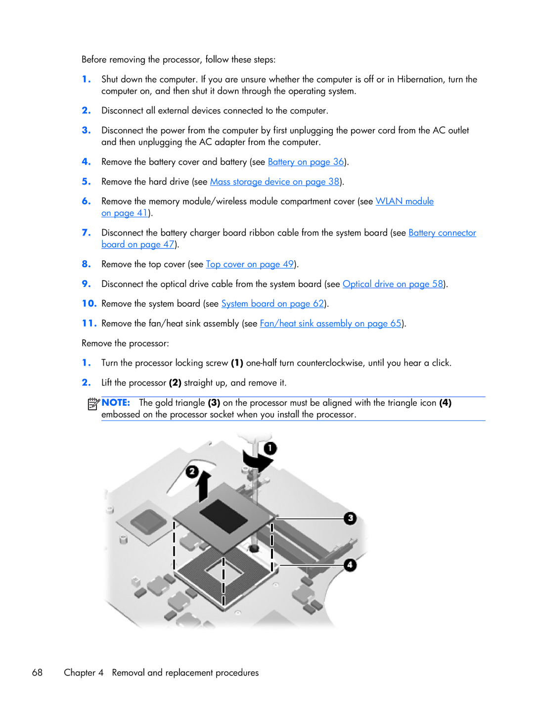 HP B5T05UA manual Remove the hard drive see Mass storage device on 