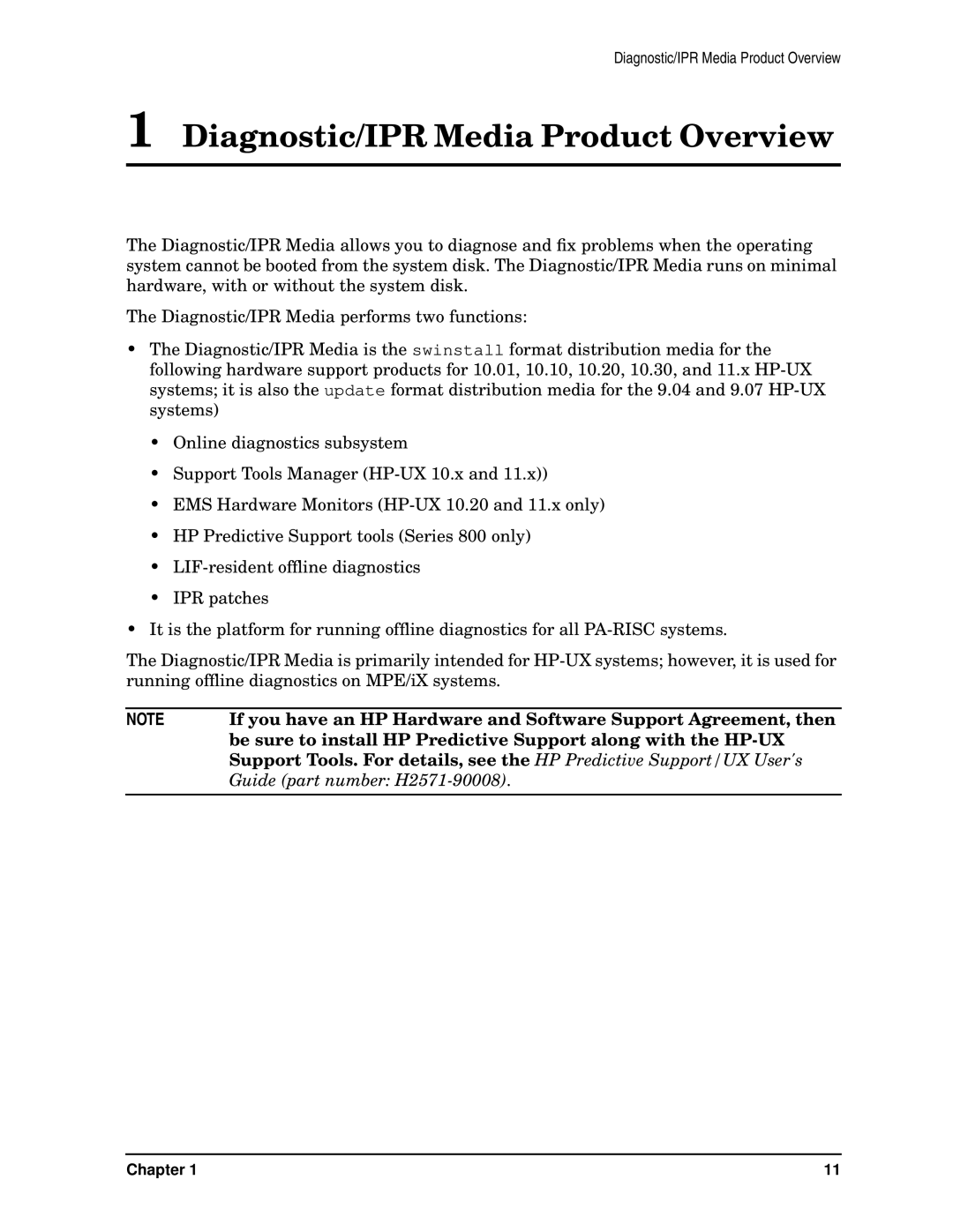 HP B6191-90015a manual Diagnostic/IPR Media Product Overview 